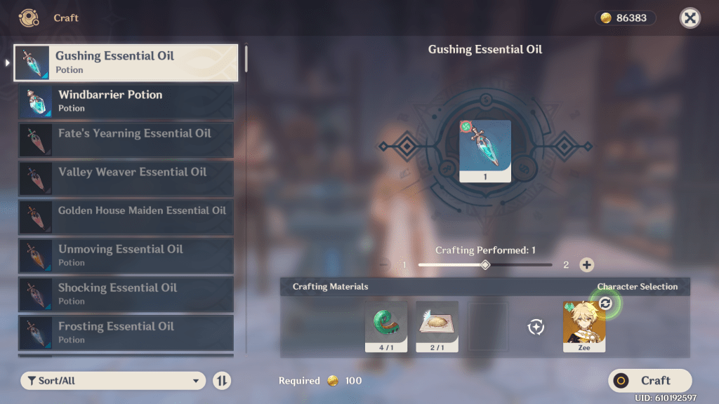 Genshin Impact Crafting